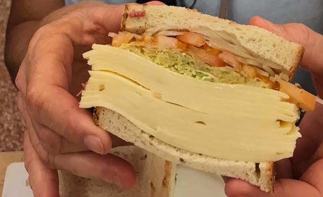 half of a cheese sandwich